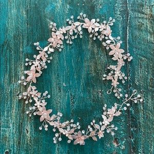 Crystal Floral Wired Sash or Hair piece